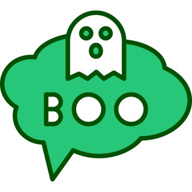 Cadılar Bayramı hayalet ikonu. Web için korkunç vektör simgelerinin özet çizimi