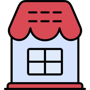 Ev. Web simgesi basit illüstrasyon