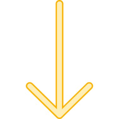 ok yukarı vektör simgesi. biçim düz simge sembolü, sarı renk, beyaz arkaplan.