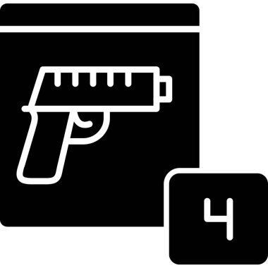 tabanca silahı simgesi katı biçimde