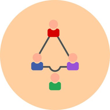 Bir sosyal ağa bağlı kişilerin vektör illüstrasyonu.