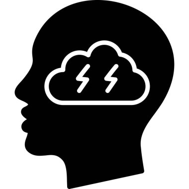 Bulut simgesi olan bir kafa. vektör illüstrasyonu