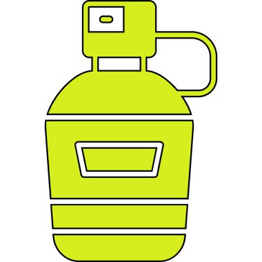 Çizgi film yeşil ve siyah çaydanlığın vektör çizimi