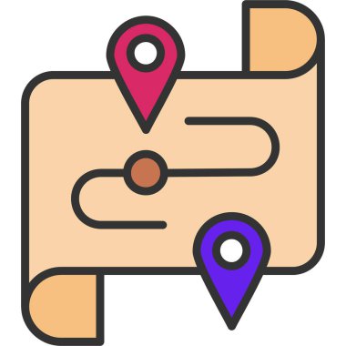 konum haritası simgesi, vektör, illüstrasyon