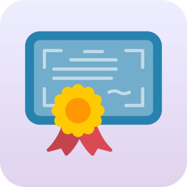 Sertifika. Web simgesi basit illüstrasyon