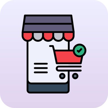 çevrimiçi dükkan renk çizgisi simgesi