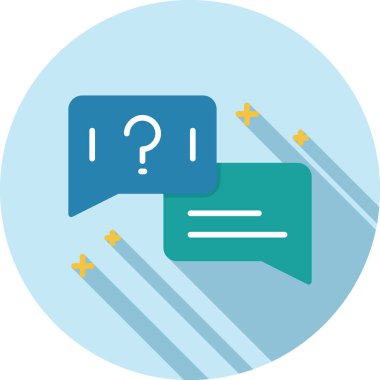 soru ve cevap renkli illüstrasyon