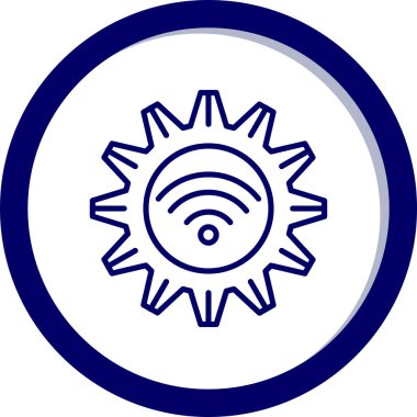 Kablosuz ağ sembolü. Beyaz arkaplanda mavi simge