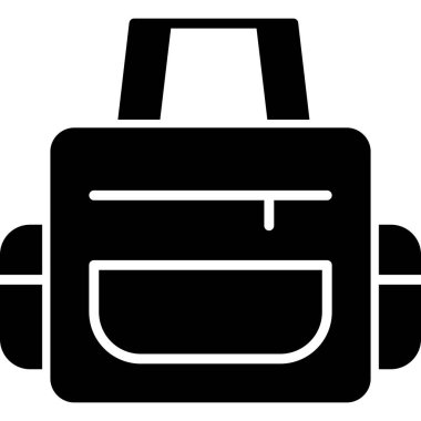 sırt çantası simgesi vektör illüstrasyonu