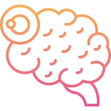 Beyin. Web simgesi basit illüstrasyon