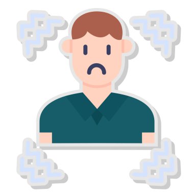 üzgün kişi simgesi düz stil