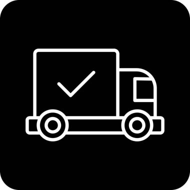 dağıtım kamyonu ikonu vektör çizimi