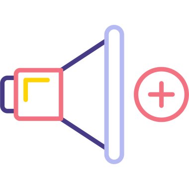 megafon ikonu. Basit resimleme