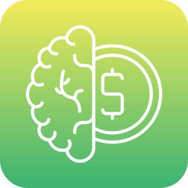 Beyin simgesi, vektör tasarımı çizimi