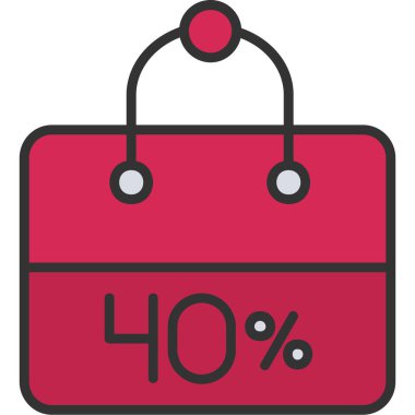 İndirim simgesi, vektör illüstrasyonu