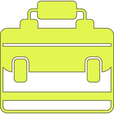 Çizgi film yeşil bavulunun vektör çizimi