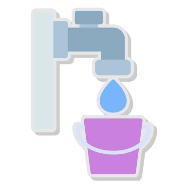 Su filtresi simgesi, basit vektör illüstrasyonu