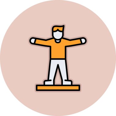 Kaykay ikonu olan bir adam. Web için kaykay vektörü simgesi olan adamın düz çizimi