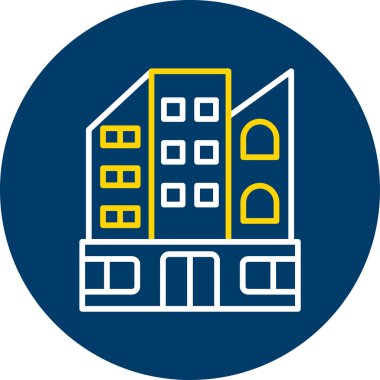 Bina. Web simgesi basit illüstrasyon