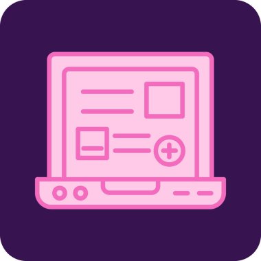 Bilgisayar monitörü. Web simgesi basit illüstrasyon