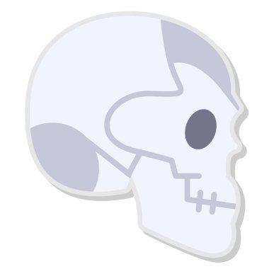 karikatür karalama kafatası simgesi