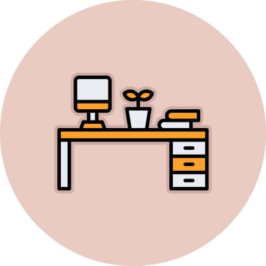 Bilgisayarlı ve dizinli ofis masası