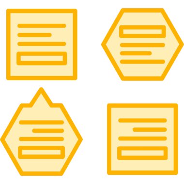 Dört renkli düz vektör simgesi kümesi.