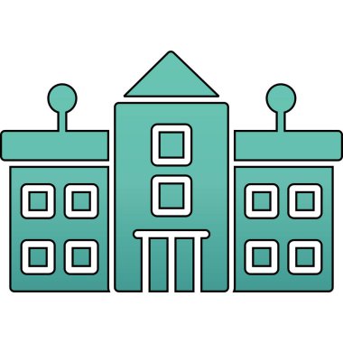 Üniversite binası ikonu. Web için okul oluşturma vektör simgesinin özet çizimi