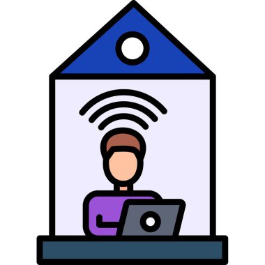 Kablosuz. Web simgesi basit illüstrasyon