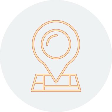 Harita işaretleyici simgesi. konum ince çizgi tasarımı.