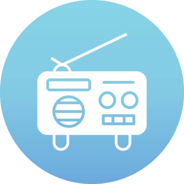 Radyo. Web simgesi basit illüstrasyon
