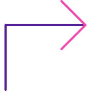 Ok başı sol vektör simgesi. biçim düz simge sembolü, mor menekşe rengi, beyaz arkaplan.