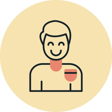 Erkek şarap bardağı simgesi.