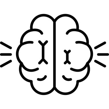 beyin ikonu vektör illüstrasyonu