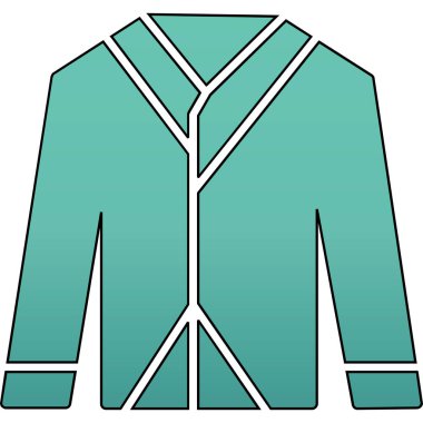 Beyaz arkaplanı olan bir adamın uzun bir gölge ceketinin çizimi.