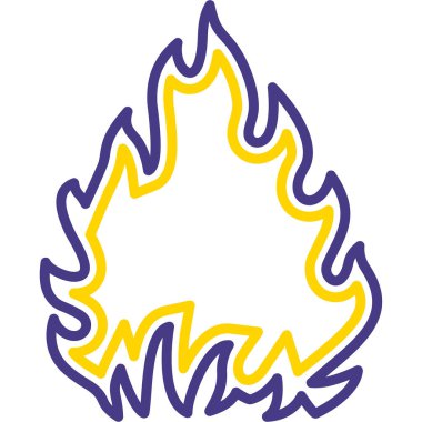 Yangın alevleri simgesi. Vektör çizim