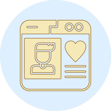 Modern kahve ikonunun vektör illüstrasyonu