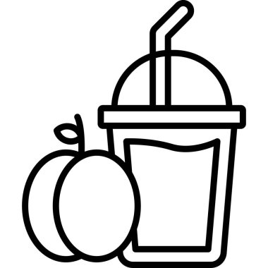 Elma ve buz küpleri vektör çizim tasarımı ile taze meyve suyu