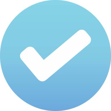 evet izole vektör ikonu düzenlenebilir vektör biçimi tasarımı. düz mavi ve beyaz arkaplan