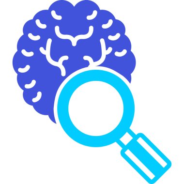 Beyin Analizi Web simgesi basit illüstrasyon