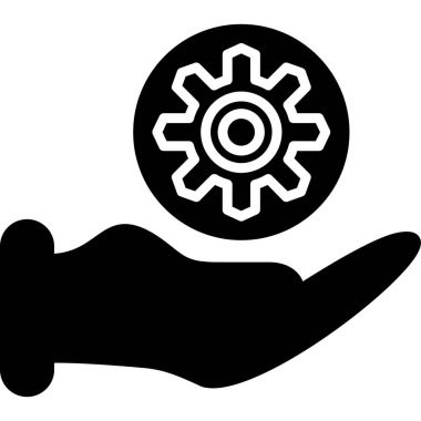 Beyaz arkaplanı olan bir dişli simgesinin vektör çizimi