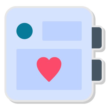 Kalp. Web simgesi basit illüstrasyon