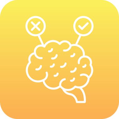 Beyin simgesi, vektör illüstrasyonu