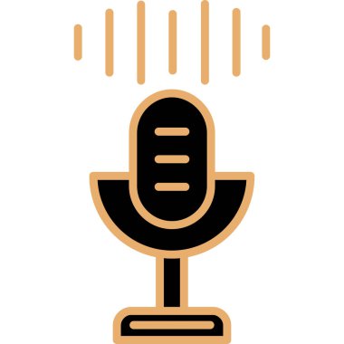 Mikrofon. Web simgesi basit illüstrasyon