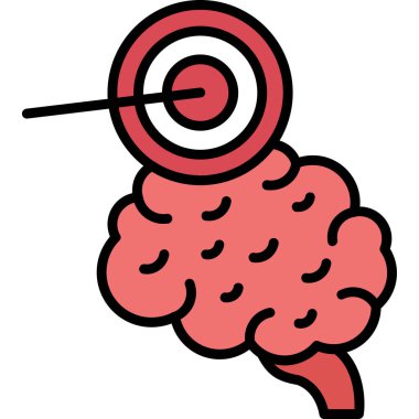 Beyin hastalığı ikonu renk ana hatları vektörü