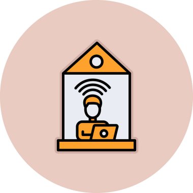 Wi-Fi simge vektör illüstrasyon tasarımlı dizüstü bilgisayar