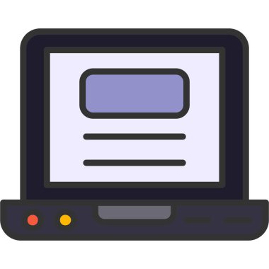 Bilgisayar. Web simgesi basit illüstrasyon