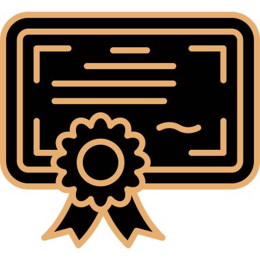 Sertifika. Web simgesi basit illüstrasyon