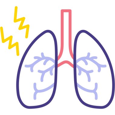 akciğer simgesi vektör illüstrasyonu