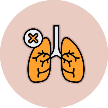 Akciğerler. Basit düz vektör ikonu çizimi. özet çizimi